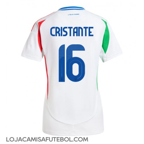 Camisa de Futebol Itália Bryan Cristante #16 Equipamento Secundário Mulheres Europeu 2024 Manga Curta